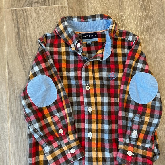 Andy & Evan flannel corduroy elbows EUC 2T - Picture 2 of 8